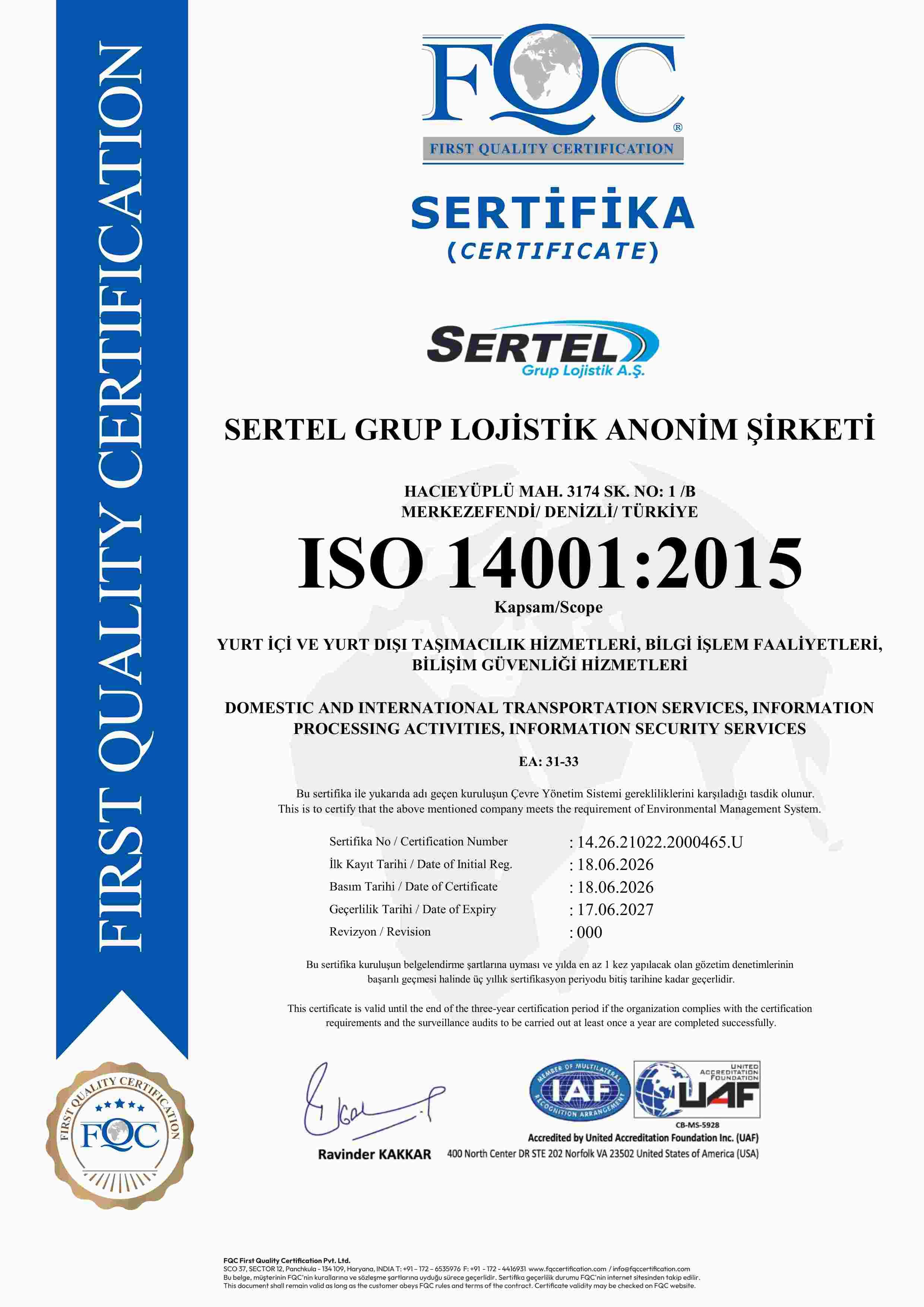 ISO 14001 önizlemesi