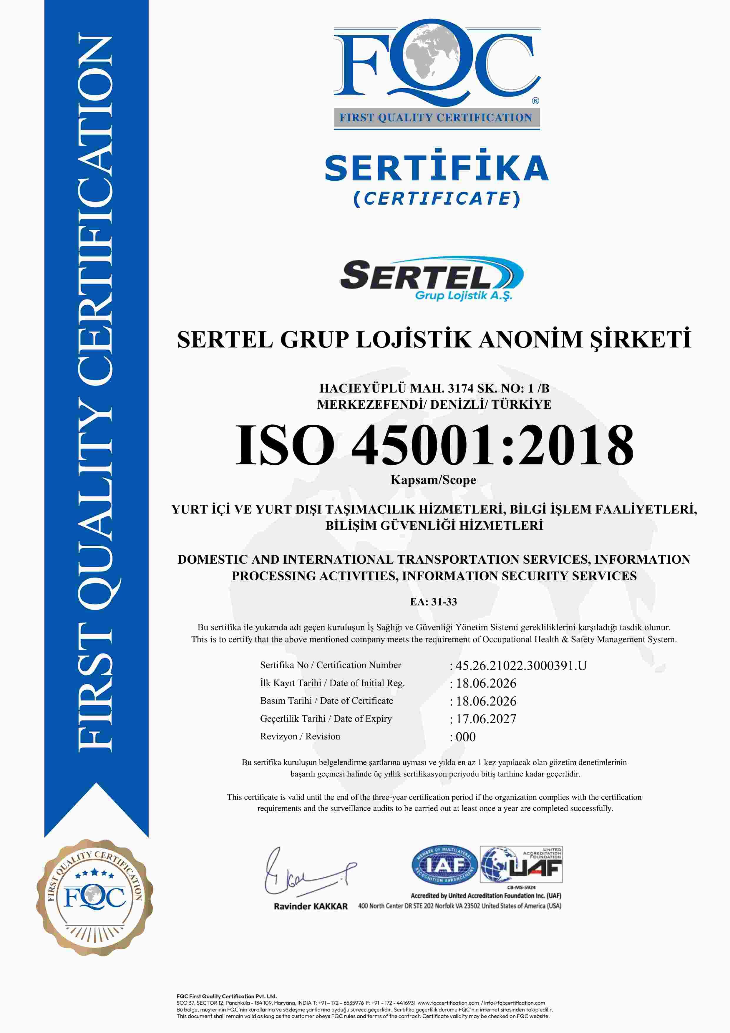 ISO 45001 önizlemesi